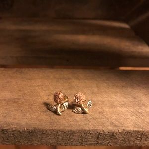 10k gold rose earrings